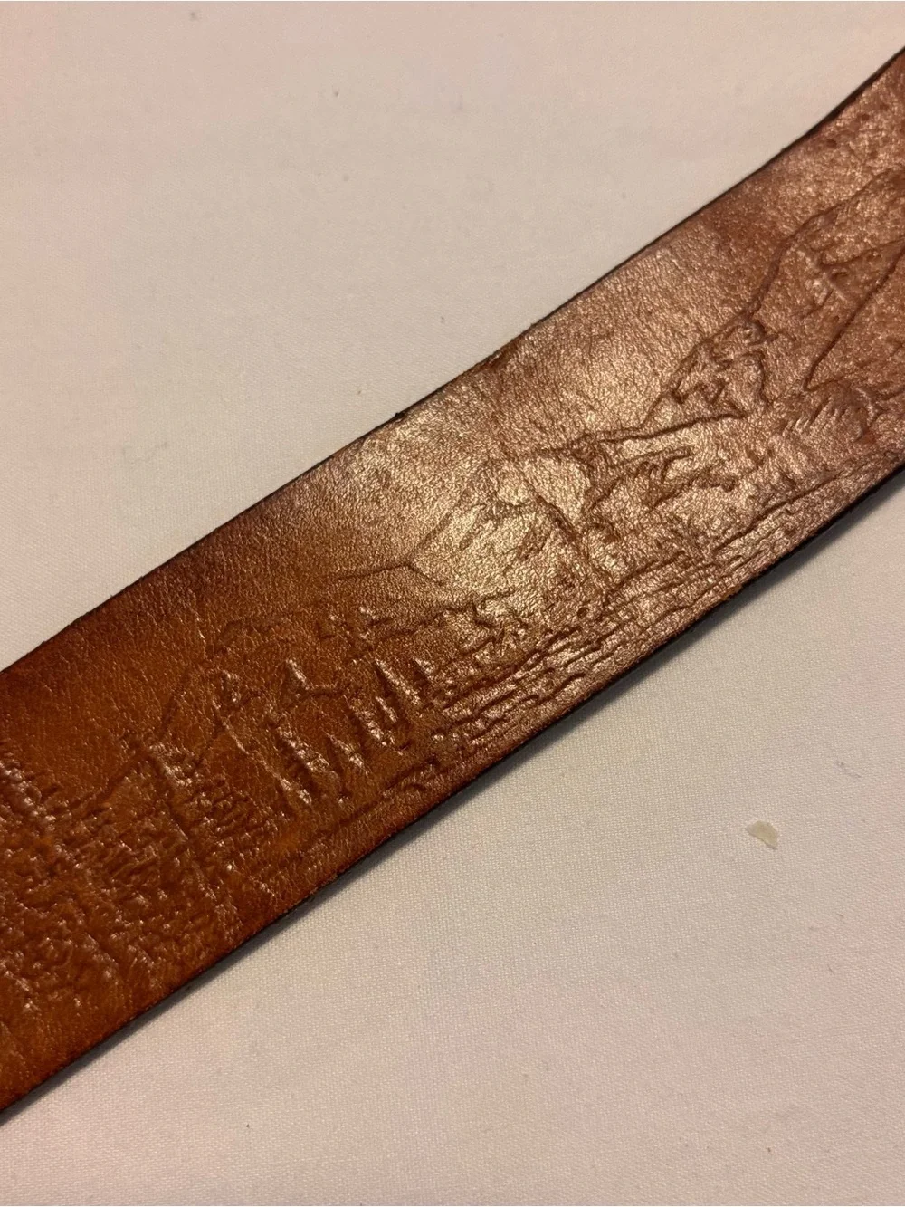 LOT OF 2 VINTAGE 70’S HAND TOOLED  LEATHER WESTERN SZ 36